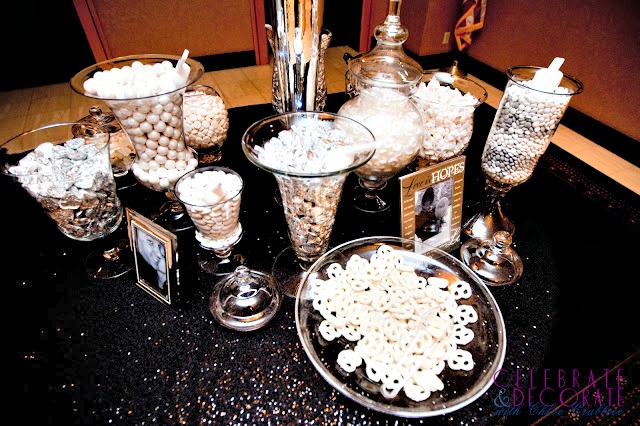 Black and White and Silver Wedding Candy Bar.jpg