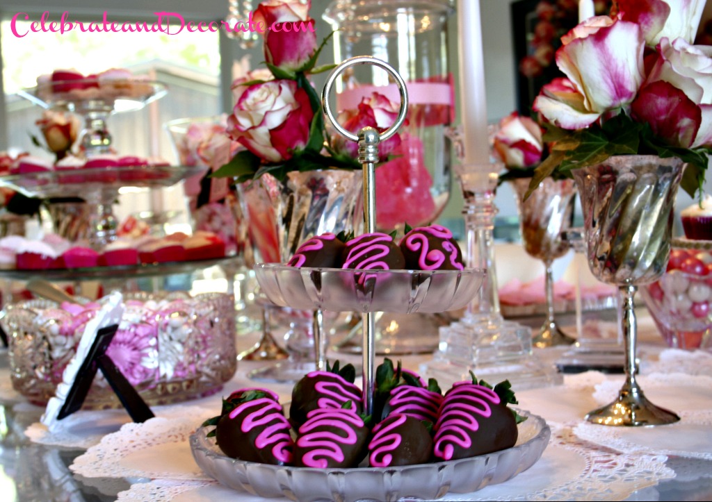 Pink and White and Chocolate Dessert Display
