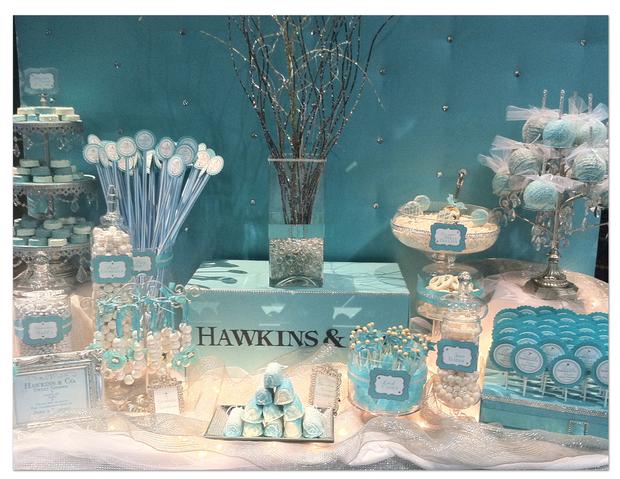 Tiffany inspired candy buffet, tiffany blue, party, bridal 
