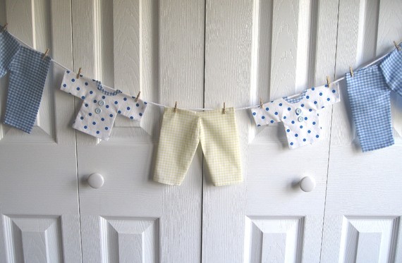 Baby boy fabric banner for a baby shower or sip n see