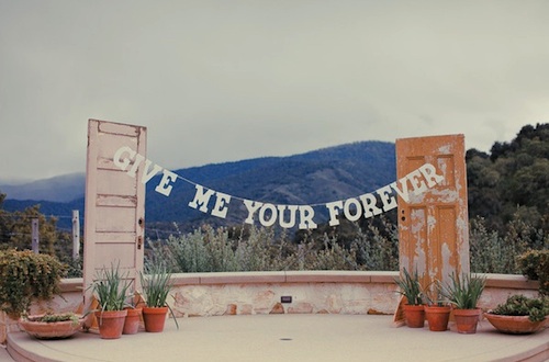 Wonderful wedding garland that says "give me your forever"