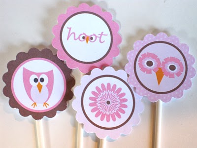 Owl party cupcake toppers or printables