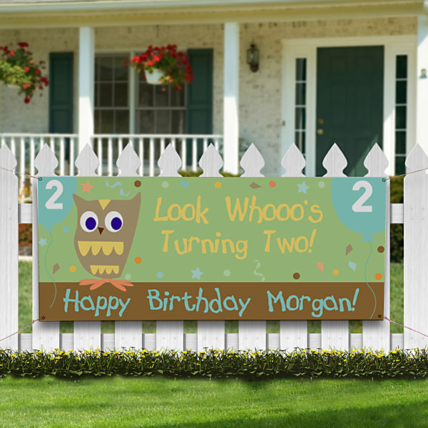 Second birthday owl celebration with Look Whoooo's Two Birthday Banner