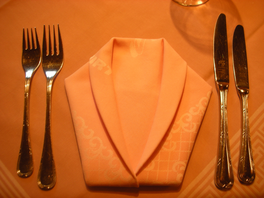 Napkin folding for Thanksgiving or Father's day