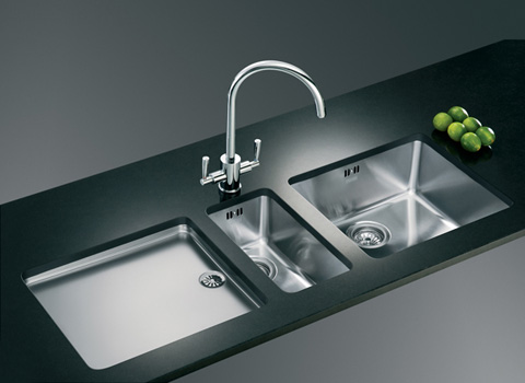 Contemporary stainless steel kitchen sink