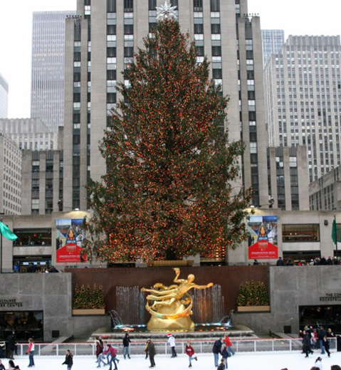Rockefeller Center Christmas tree and ice rink