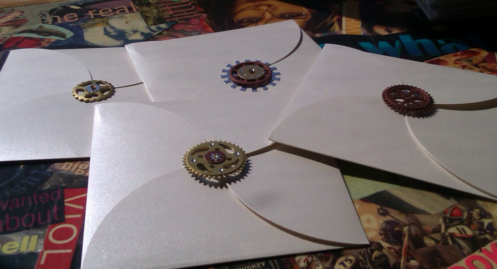 Steampunk invitations and envelopes