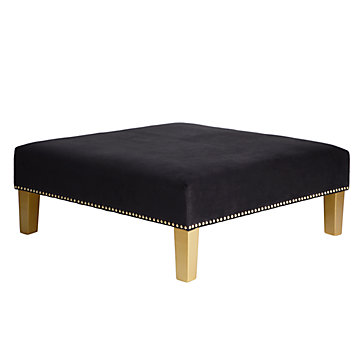 Black and gold cocktail ottoman
