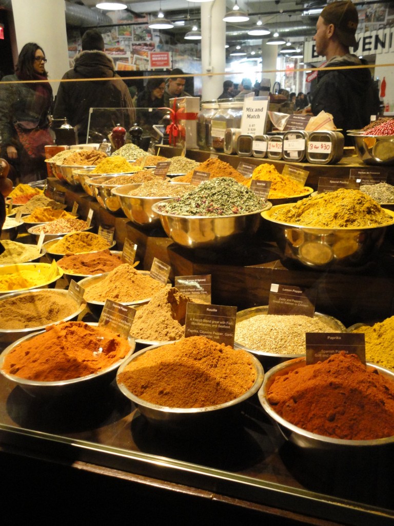 Incredible array of spices at Spices and Tease at the Chelsea Market