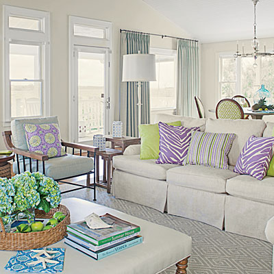 Add a summery pop with colorful pillows
