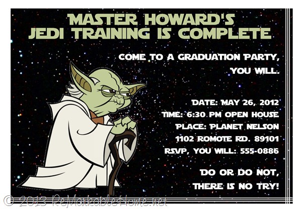 Star Wars Graduation Party Invitation
