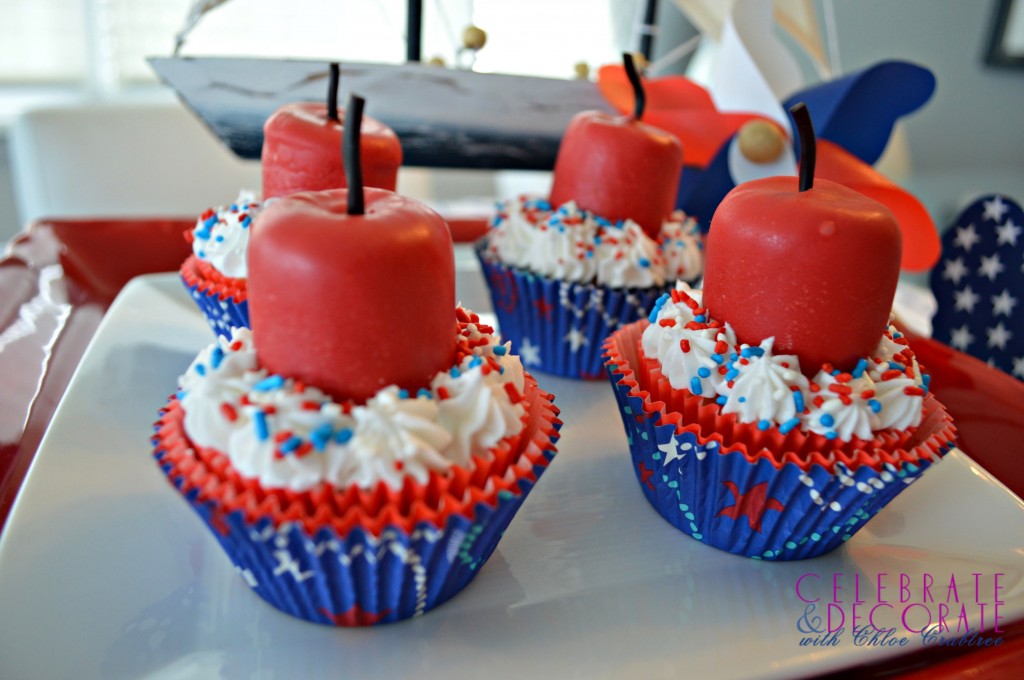 Firecracker cupcakes