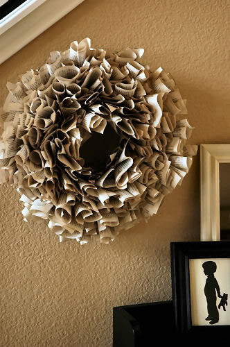 Book Page Wreath - Makely Home
