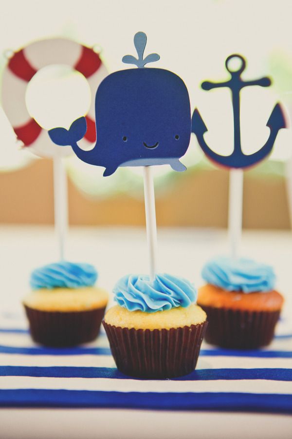 Nautical Party Cupcake Toppers