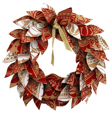 Paper Leaf Wreath ~ The Red Thread Blog