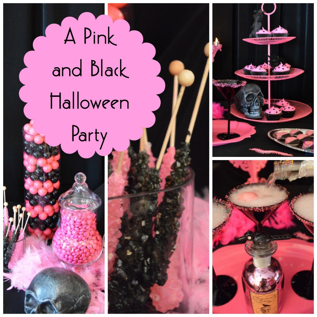 Pink and Black Halloween Collage