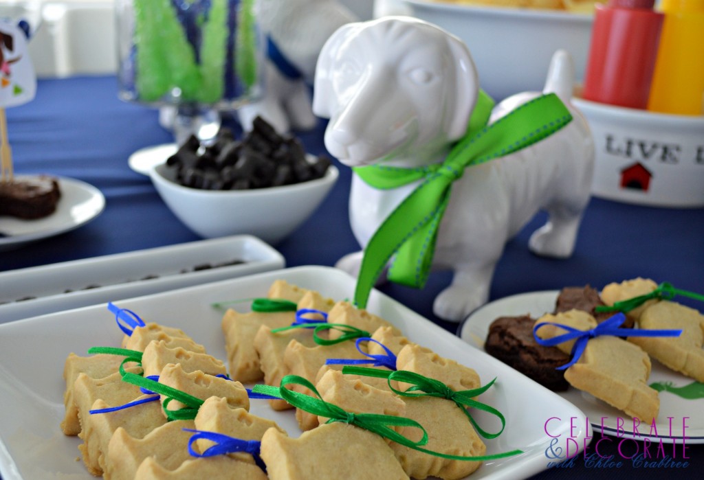 White Ceramic Dachshund looks over the cookies