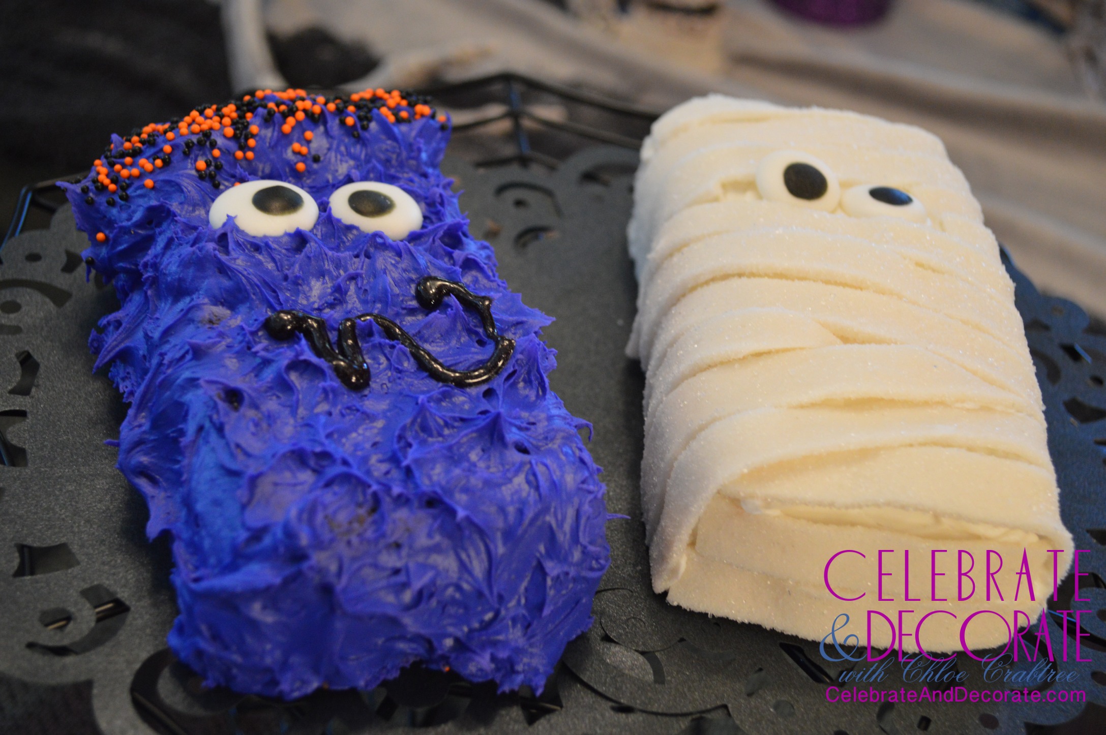 Monster and Mummy cakes