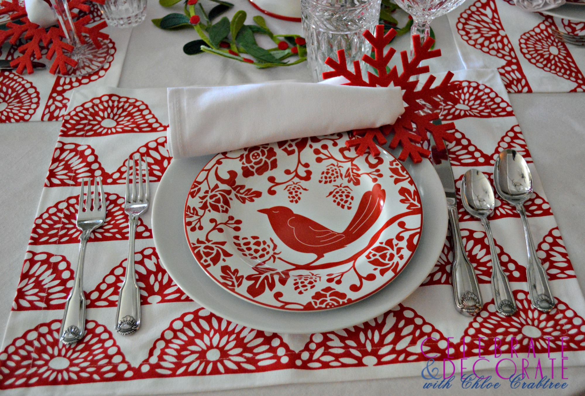 Red and White Tablescape