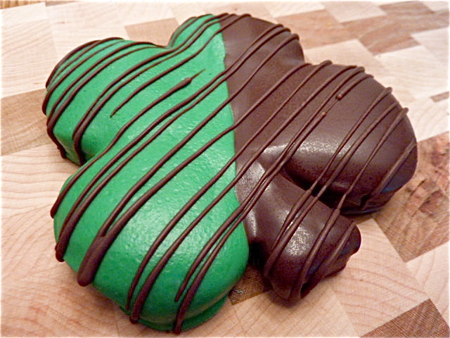 Chocolate Covered Shamrock Shortbread cookies