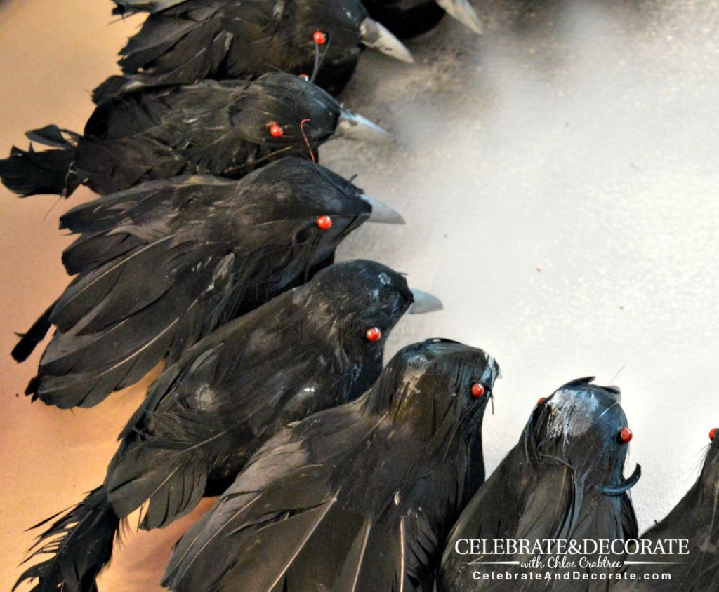 Creepy red eyes on the crows
