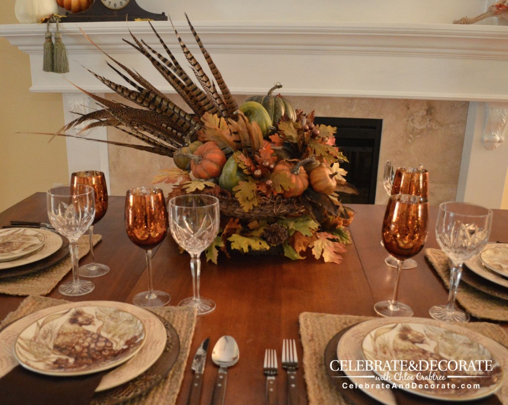 Pheasant Inspired Fall Table with a DIY Centerpiece