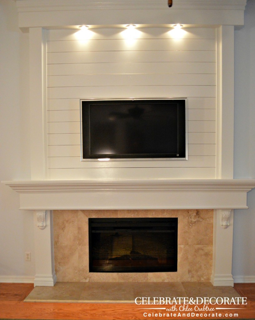 Fireplace with shiplap