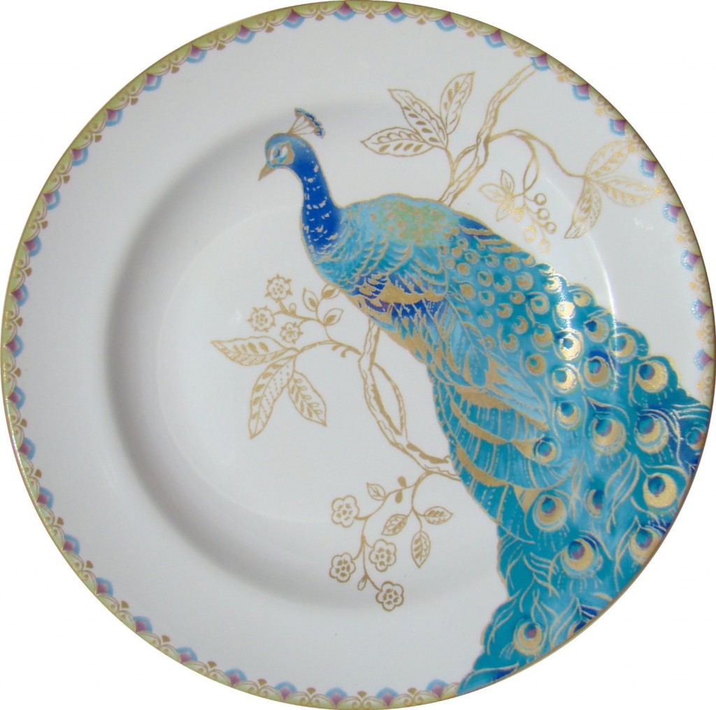 peacock tablescape plates