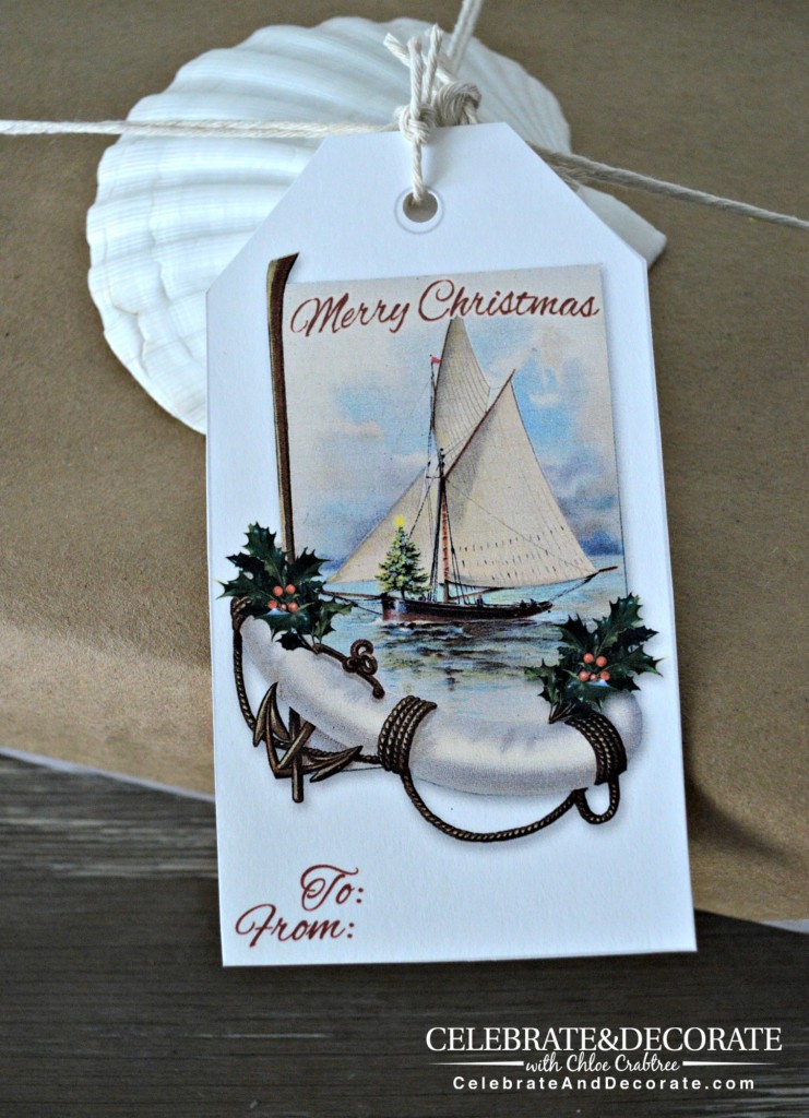 Coastal Christmas Gift Tag Printable