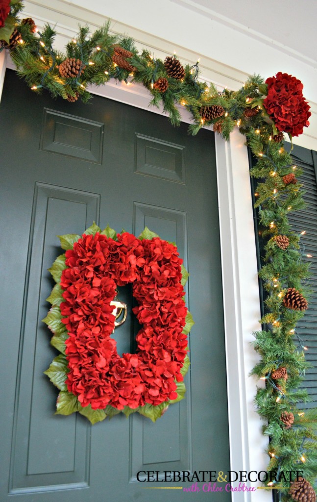 Red Hydrangea Wreath for Christmas