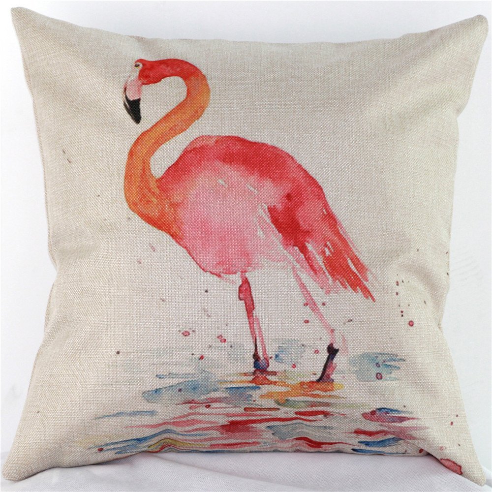 Flamingo Watercolor Pillow cover
