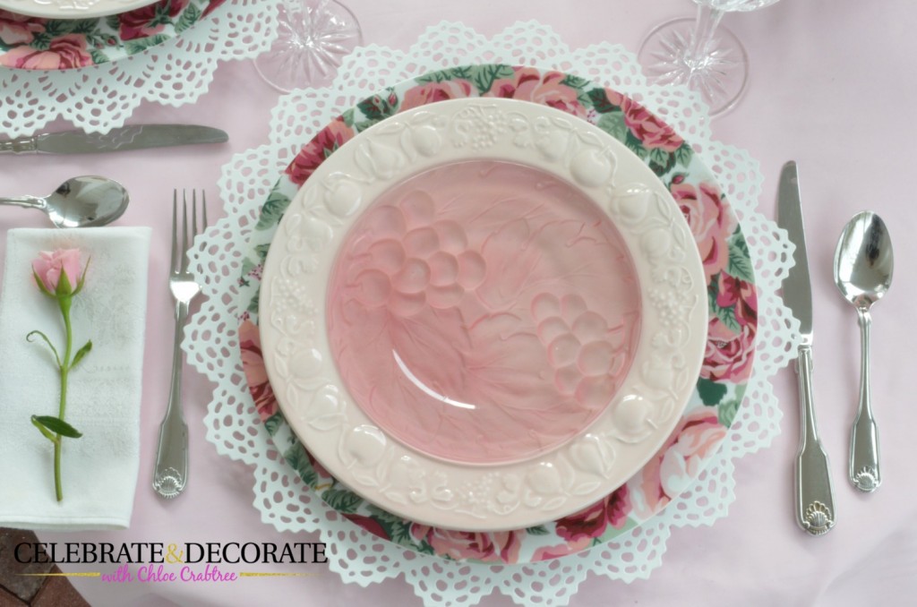 Pink tablescape place setting