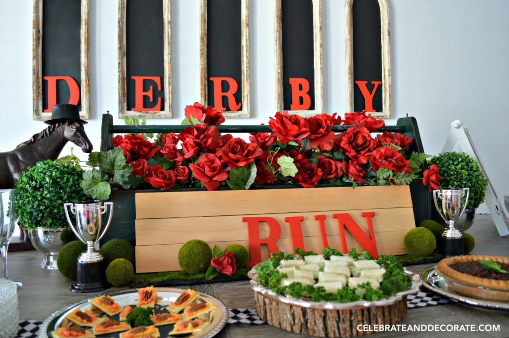 A Kentucky Derby Party Table is set for the Run for the Roses