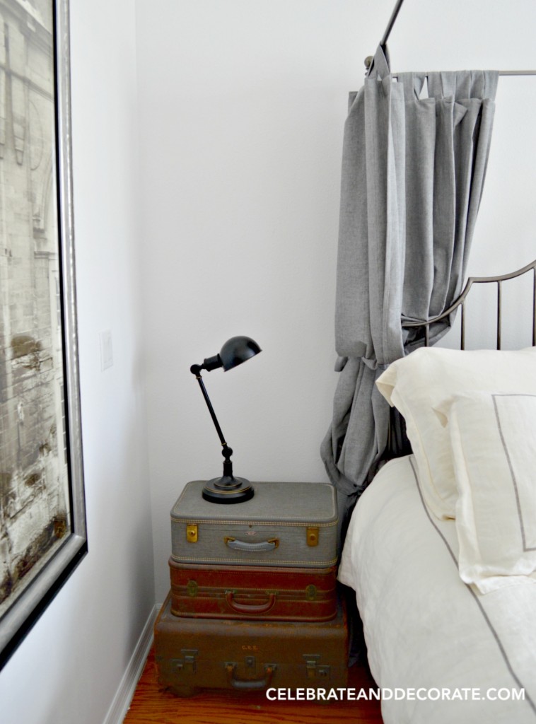 DIY Suitcase bedside stand