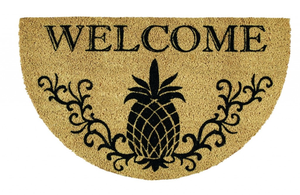 Welcome Doormat with Pineapple Motif
