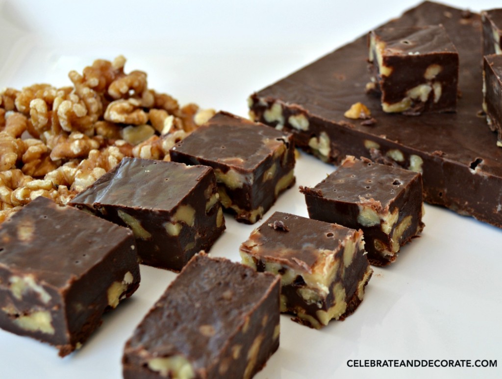 Chocolate Walnut Fudge ready in 5 minutes plus chill time