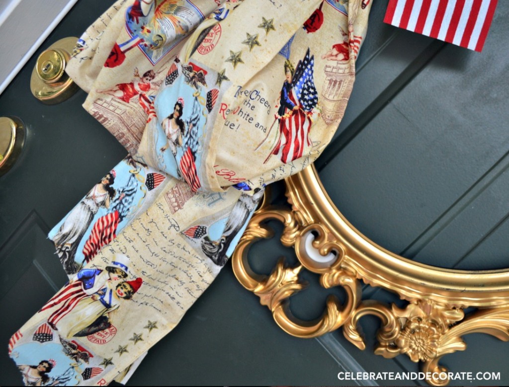 Fourth of July Door Decoration with a vintage look