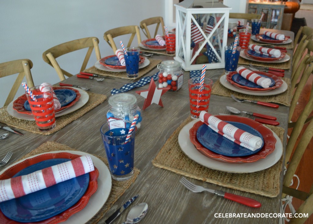 Red, White and Blue Tablescape