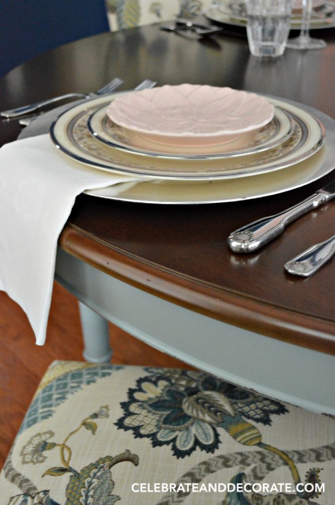 Detail of my new dining table set for an elegant dinner