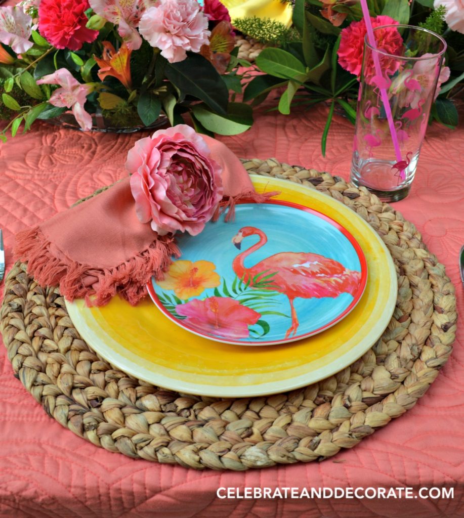 Flamingo Dinner Party Place setting