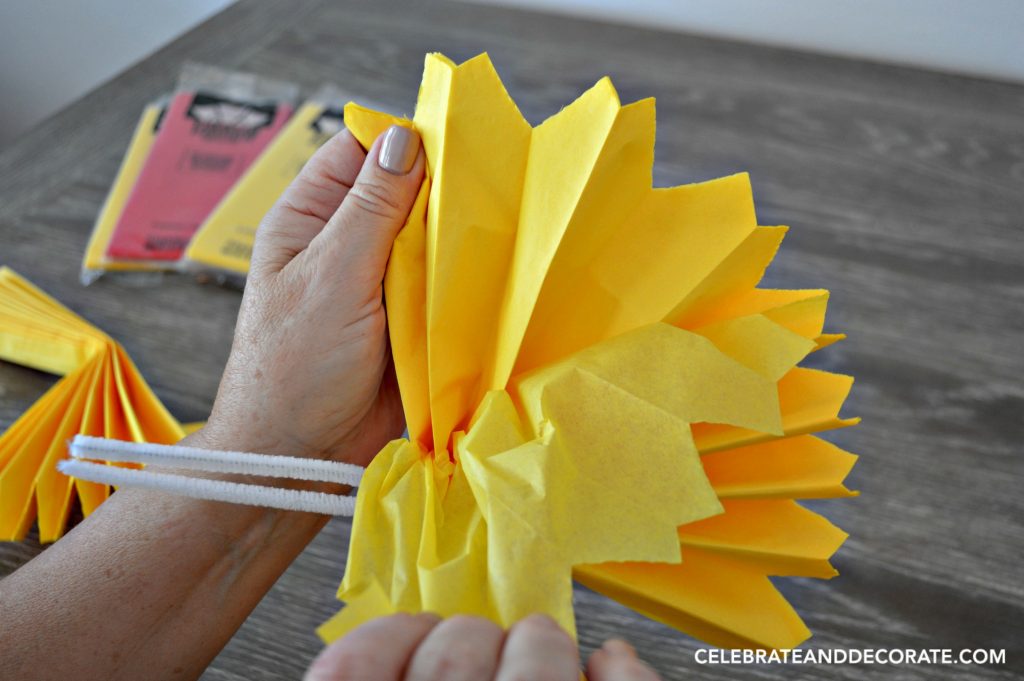 Making Tissue Paper Pom Poms