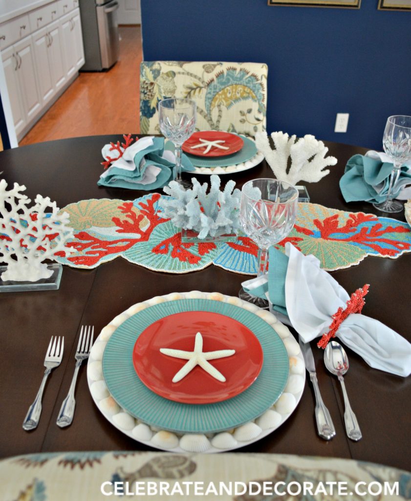 A Coral and Turquoise Tablescape