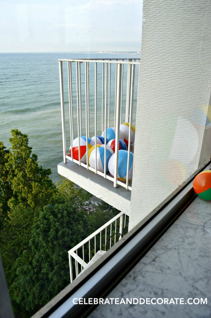 Beach Balls on the balcony over Lake Erie