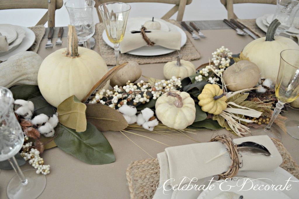 Thanksgiving is celebrated with an elegant neutral tablescape