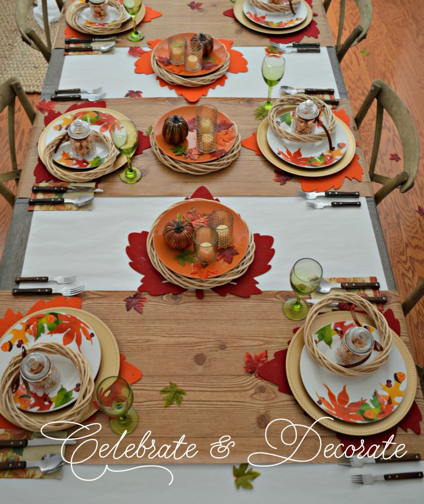 A Dollar store thanksgiving tablescape