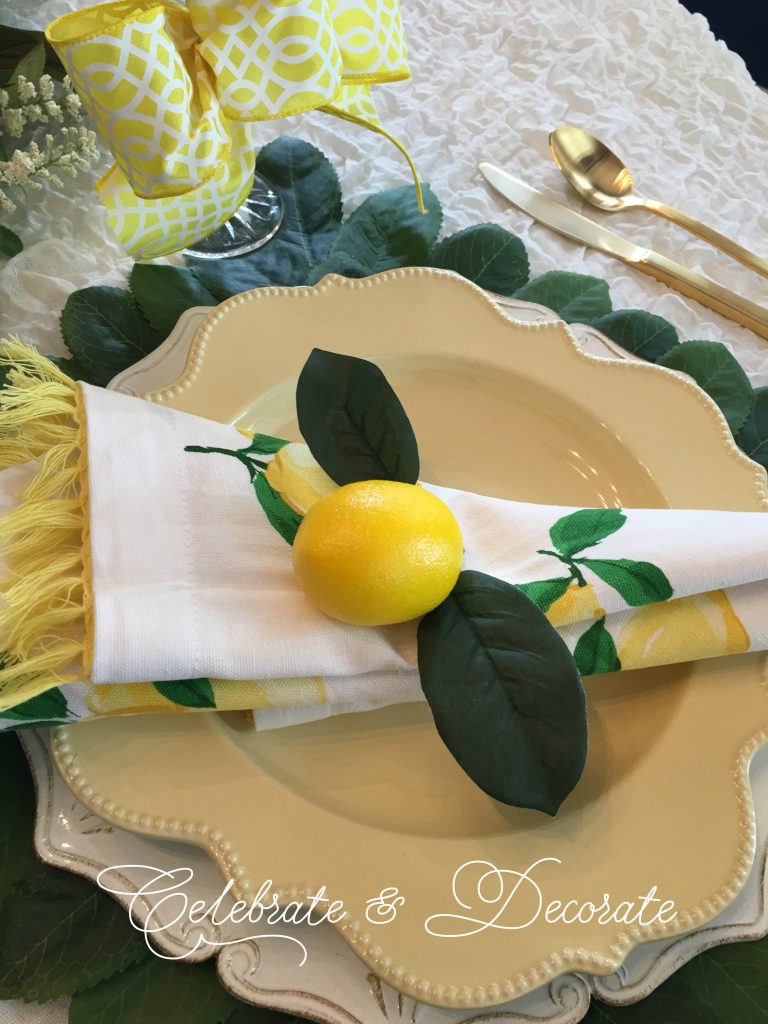 Yellow lemon tablescape