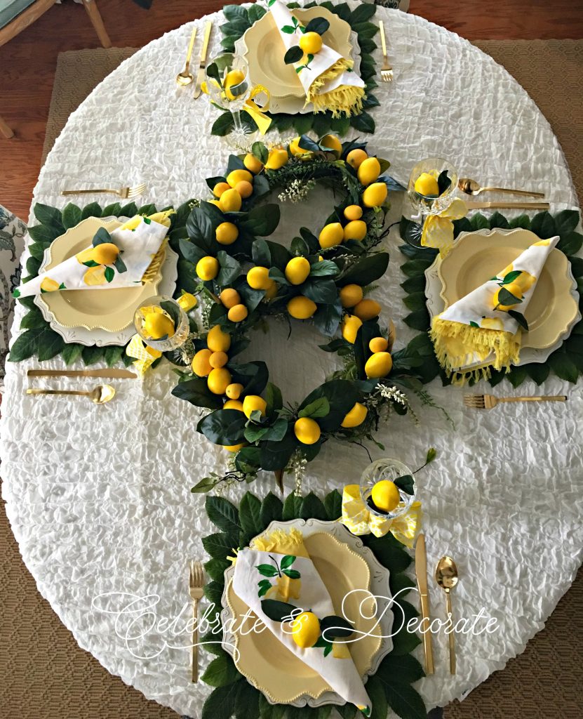 Lemon-themed tablescape