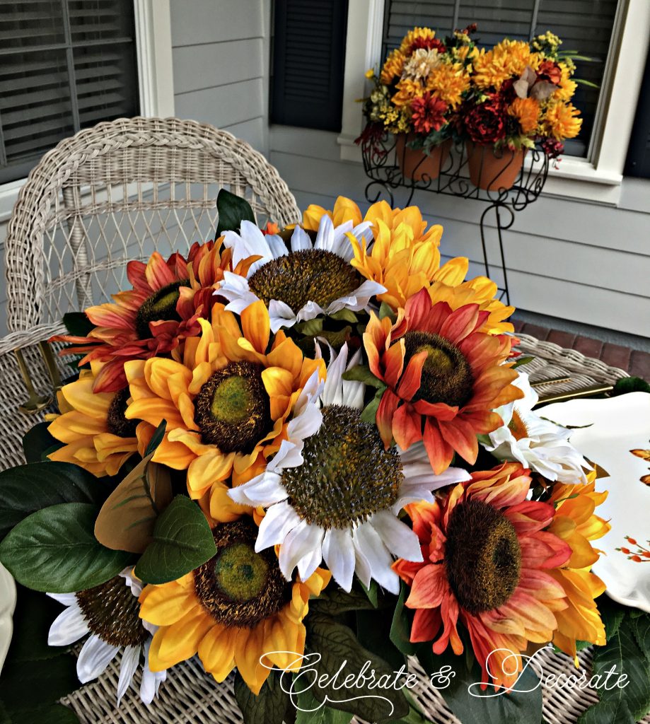 Sunflower tablescape for late summer
