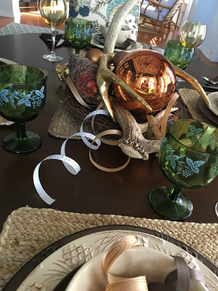Fall woodland tablescape