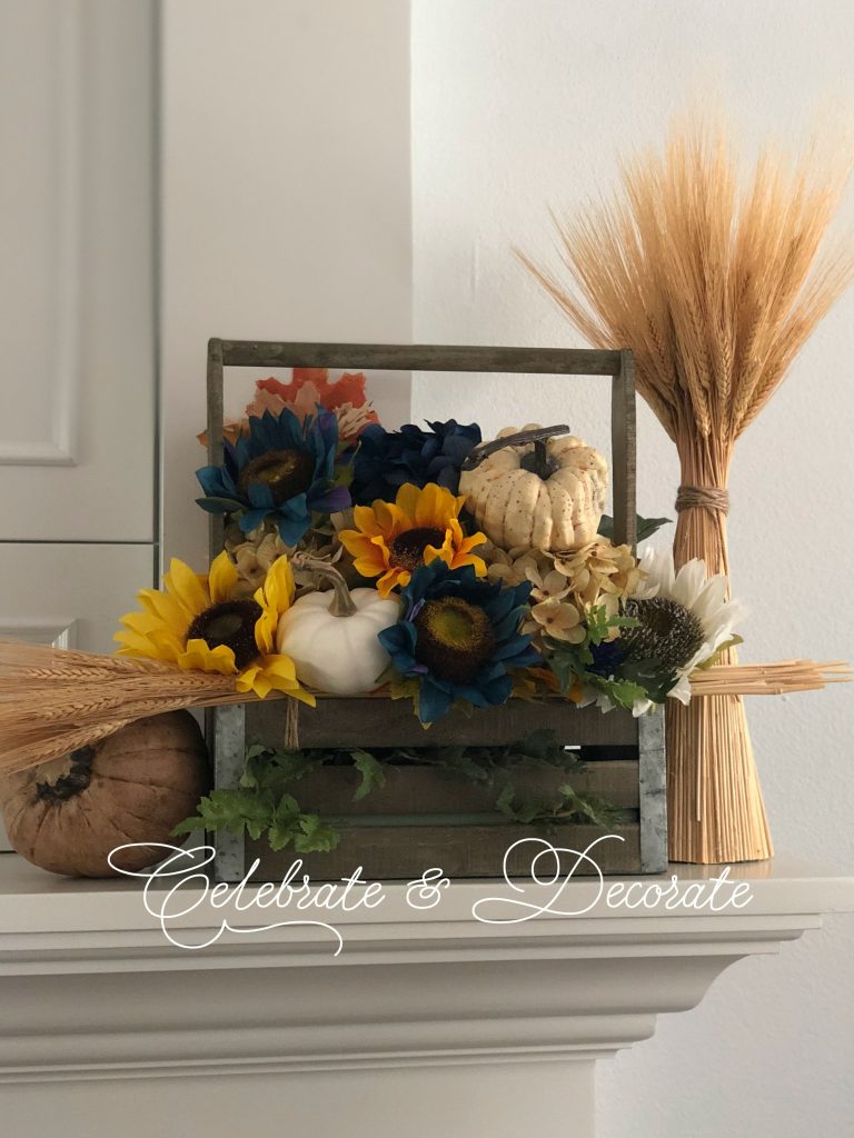 Setting the scene for Fall decor on the fireplace